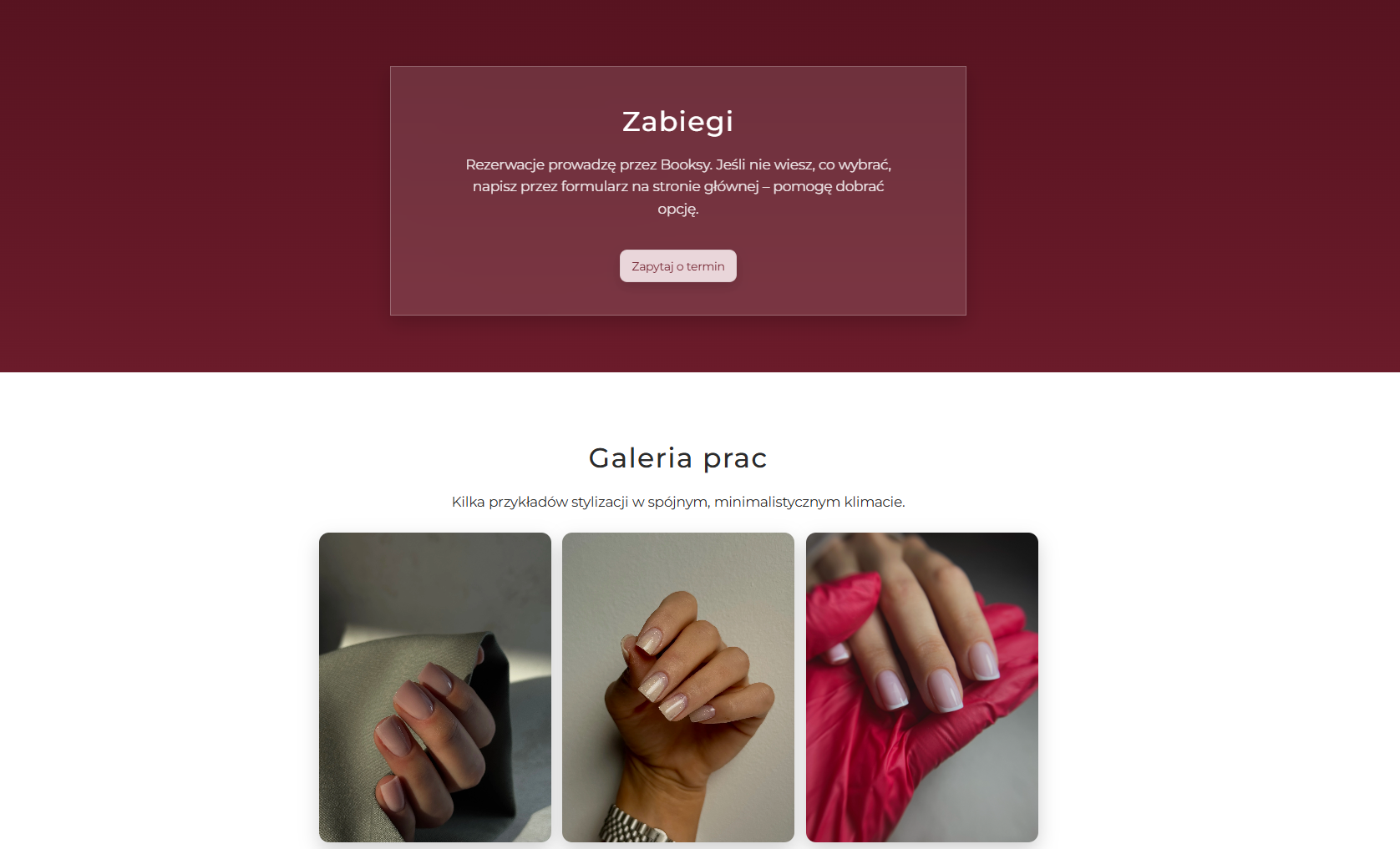 Sekcja oferty strony internetowej